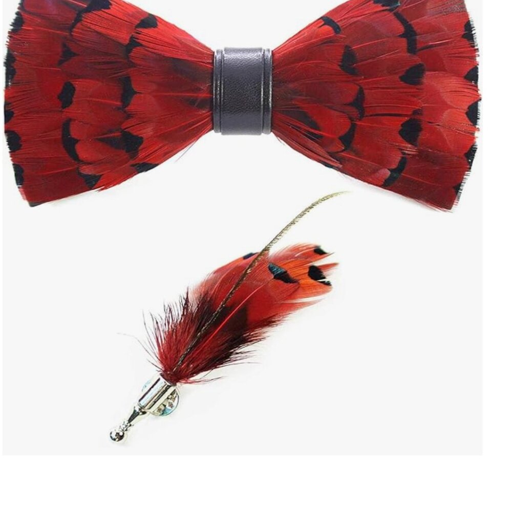 Luxury Red Feather Bowtie Collection